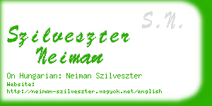 szilveszter neiman business card